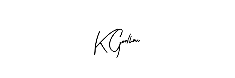 Similarly Arty Signature is the best handwritten signature design. Signature creator online .You can use it as an online autograph creator for name K Goutham. K Goutham signature style 8 images and pictures png