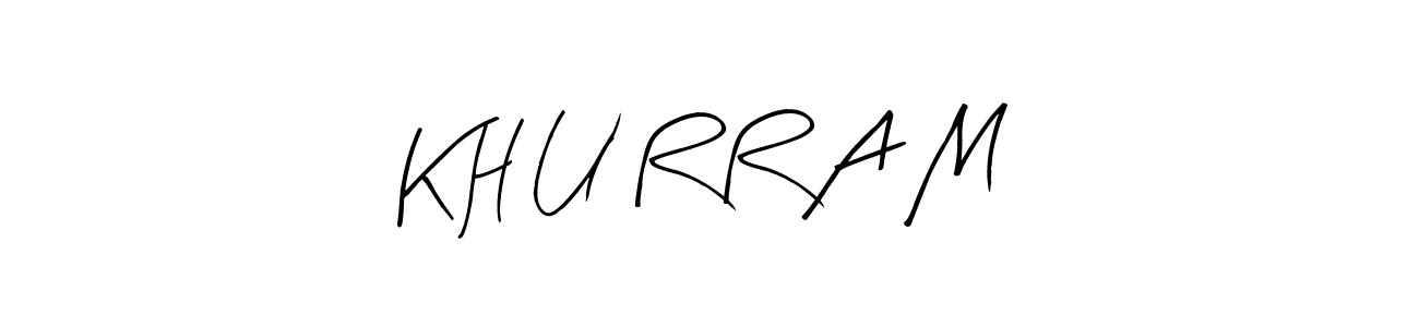 How to make K H U R R A M name signature. Use Arty Signature style for creating short signs online. This is the latest handwritten sign. K H U R R A M signature style 8 images and pictures png