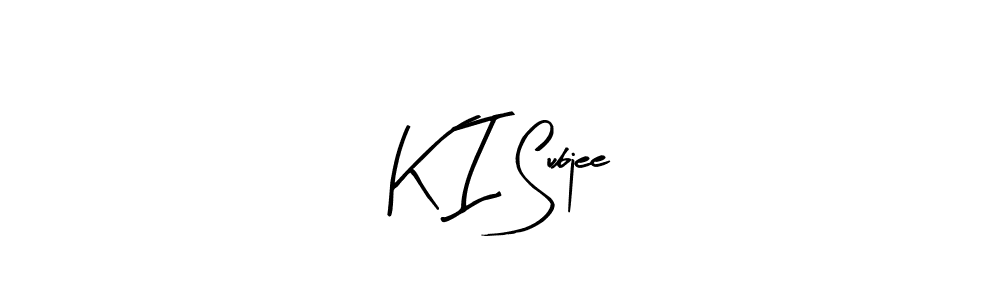 Create a beautiful signature design for name K I Subjee. With this signature (Arty Signature) fonts, you can make a handwritten signature for free. K I Subjee signature style 8 images and pictures png