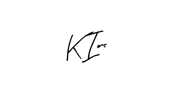 Make a beautiful signature design for name K Ions. With this signature (Arty Signature) style, you can create a handwritten signature for free. K Ions signature style 8 images and pictures png