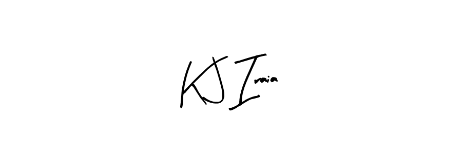 How to make K J Iraia name signature. Use Arty Signature style for creating short signs online. This is the latest handwritten sign. K J Iraia signature style 8 images and pictures png