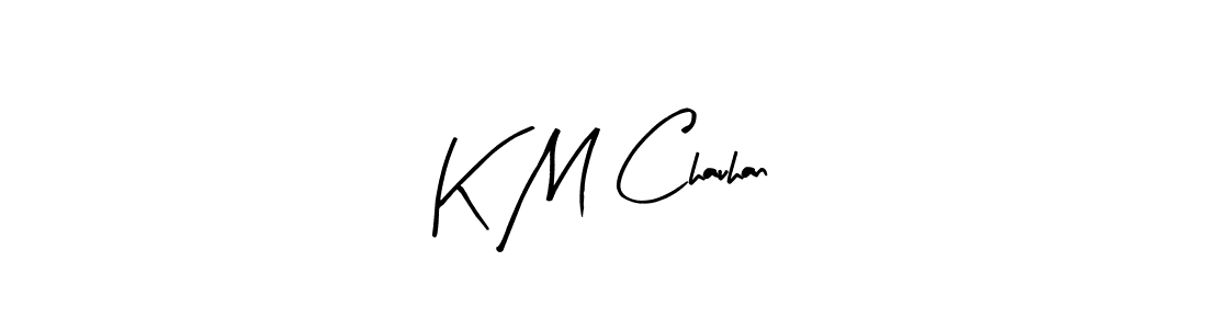 if you are searching for the best signature style for your name K M Chauhan. so please give up your signature search. here we have designed multiple signature styles  using Arty Signature. K M Chauhan signature style 8 images and pictures png