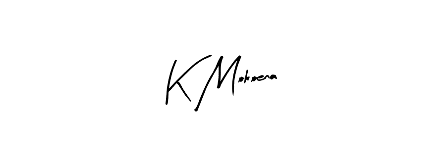 Arty Signature is a professional signature style that is perfect for those who want to add a touch of class to their signature. It is also a great choice for those who want to make their signature more unique. Get K Mokoena name to fancy signature for free. K Mokoena signature style 8 images and pictures png