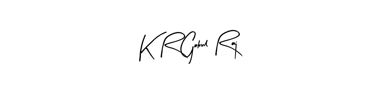 This is the best signature style for the K R Gokul Raj name. Also you like these signature font (Arty Signature). Mix name signature. K R Gokul Raj signature style 8 images and pictures png