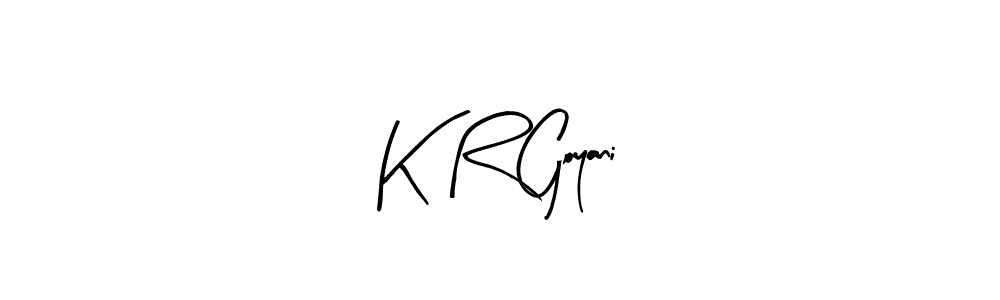 How to make K R Goyani signature? Arty Signature is a professional autograph style. Create handwritten signature for K R Goyani name. K R Goyani signature style 8 images and pictures png