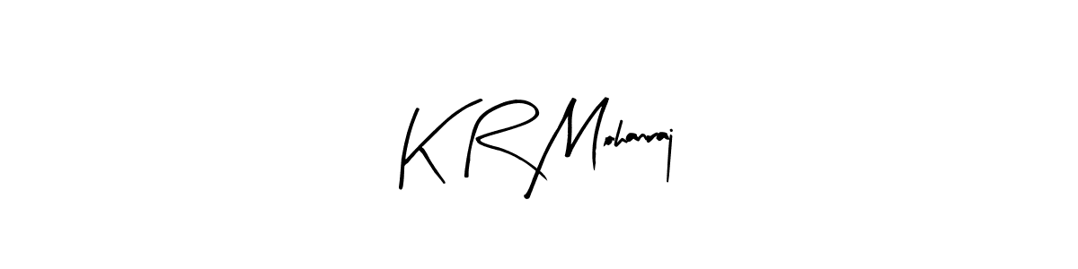 The best way (Arty Signature) to make a short signature is to pick only two or three words in your name. The name K R Mohanraj include a total of six letters. For converting this name. K R Mohanraj signature style 8 images and pictures png