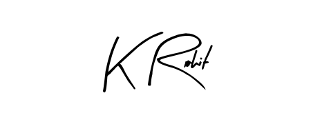 How to make K Rohit name signature. Use Arty Signature style for creating short signs online. This is the latest handwritten sign. K Rohit signature style 8 images and pictures png