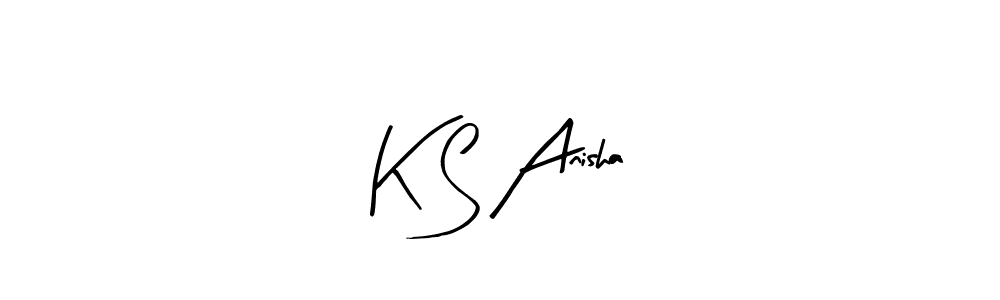 Create a beautiful signature design for name K S Anisha. With this signature (Arty Signature) fonts, you can make a handwritten signature for free. K S Anisha signature style 8 images and pictures png