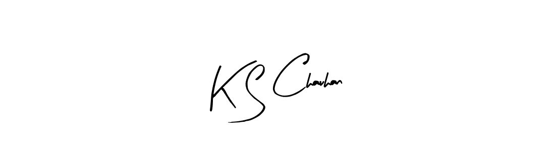 Arty Signature is a professional signature style that is perfect for those who want to add a touch of class to their signature. It is also a great choice for those who want to make their signature more unique. Get K S Chauhan name to fancy signature for free. K S Chauhan signature style 8 images and pictures png