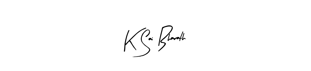Make a beautiful signature design for name K Sai Bharath. With this signature (Arty Signature) style, you can create a handwritten signature for free. K Sai Bharath signature style 8 images and pictures png