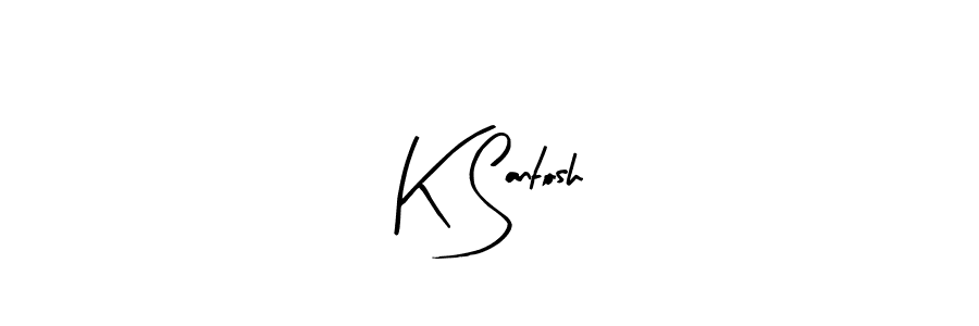 Make a beautiful signature design for name K Santosh. With this signature (Arty Signature) style, you can create a handwritten signature for free. K Santosh signature style 8 images and pictures png