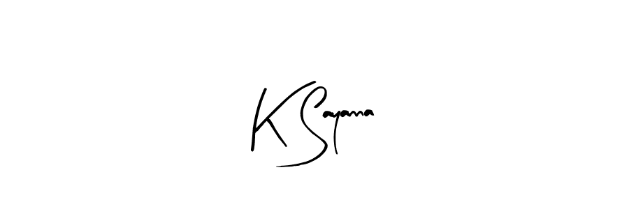 Make a beautiful signature design for name K Sayanna. With this signature (Arty Signature) style, you can create a handwritten signature for free. K Sayanna signature style 8 images and pictures png
