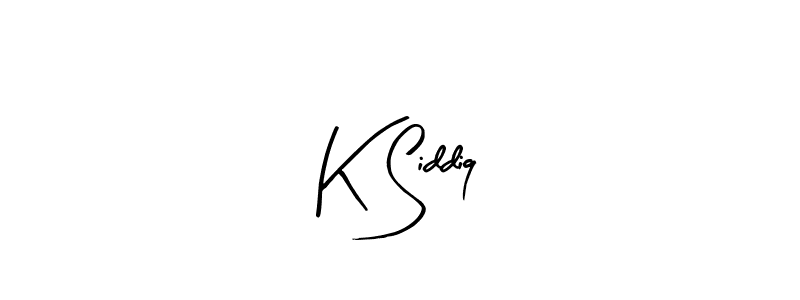 Arty Signature is a professional signature style that is perfect for those who want to add a touch of class to their signature. It is also a great choice for those who want to make their signature more unique. Get K Siddiq name to fancy signature for free. K Siddiq signature style 8 images and pictures png