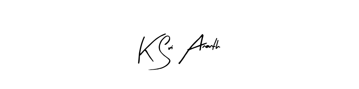 Similarly Arty Signature is the best handwritten signature design. Signature creator online .You can use it as an online autograph creator for name K Sri Ananth. K Sri Ananth signature style 8 images and pictures png