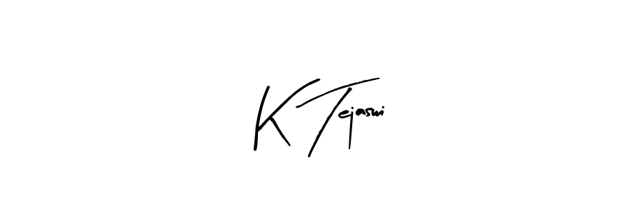 How to make K Tejaswi name signature. Use Arty Signature style for creating short signs online. This is the latest handwritten sign. K Tejaswi signature style 8 images and pictures png