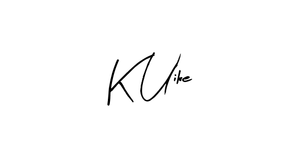 Create a beautiful signature design for name K Uike. With this signature (Arty Signature) fonts, you can make a handwritten signature for free. K Uike signature style 8 images and pictures png