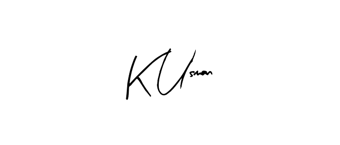 The best way (Arty Signature) to make a short signature is to pick only two or three words in your name. The name K Usman include a total of six letters. For converting this name. K Usman signature style 8 images and pictures png