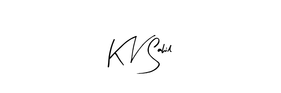 You should practise on your own different ways (Arty Signature) to write your name (K V Sahil) in signature. don't let someone else do it for you. K V Sahil signature style 8 images and pictures png