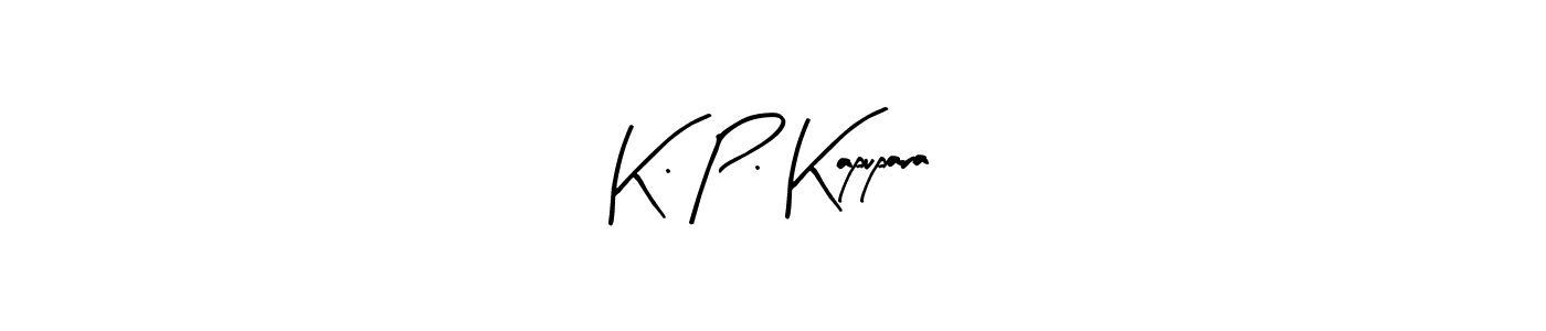 Arty Signature is a professional signature style that is perfect for those who want to add a touch of class to their signature. It is also a great choice for those who want to make their signature more unique. Get K. P. Kapupara name to fancy signature for free. K. P. Kapupara signature style 8 images and pictures png