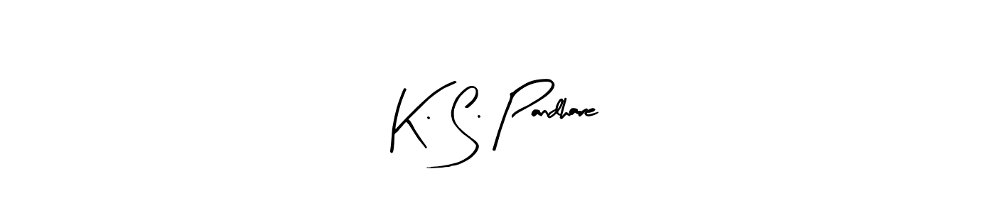 How to make K. S. Pandhare name signature. Use Arty Signature style for creating short signs online. This is the latest handwritten sign. K. S. Pandhare signature style 8 images and pictures png