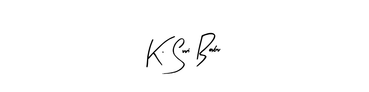 This is the best signature style for the K. Suri Babu name. Also you like these signature font (Arty Signature). Mix name signature. K. Suri Babu signature style 8 images and pictures png