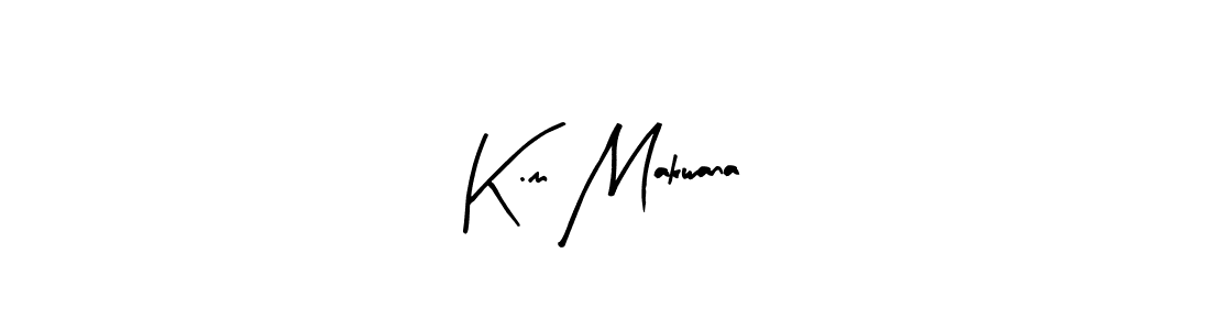 Create a beautiful signature design for name K.m Makwana. With this signature (Arty Signature) fonts, you can make a handwritten signature for free. K.m Makwana signature style 8 images and pictures png