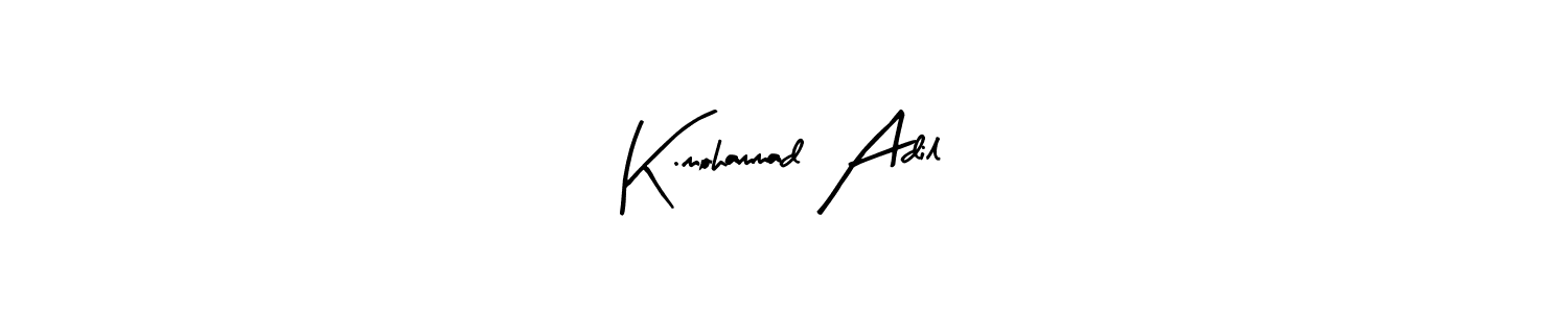 Arty Signature is a professional signature style that is perfect for those who want to add a touch of class to their signature. It is also a great choice for those who want to make their signature more unique. Get K.mohammad Adil name to fancy signature for free. K.mohammad Adil signature style 8 images and pictures png