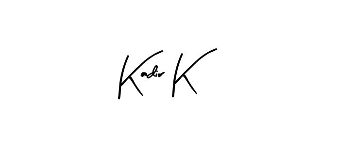 Kadir K stylish signature style. Best Handwritten Sign (Arty Signature) for my name. Handwritten Signature Collection Ideas for my name Kadir K. Kadir K signature style 8 images and pictures png
