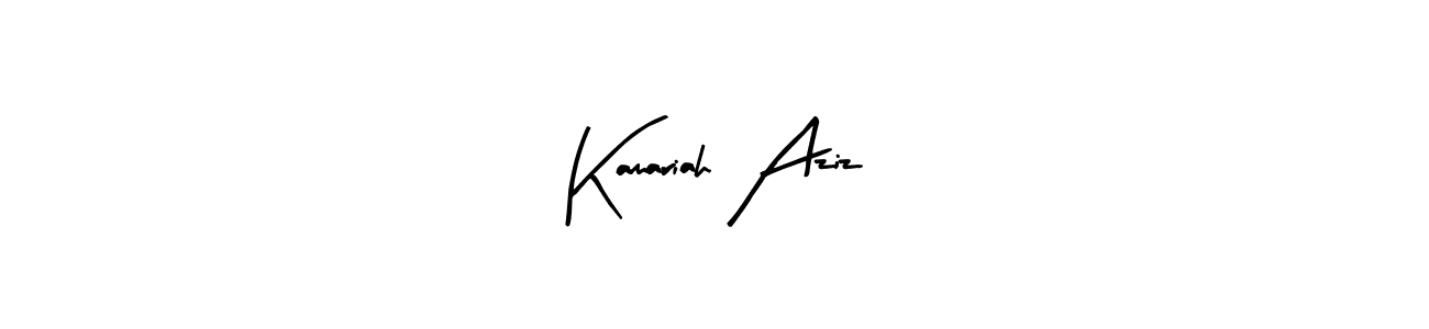 How to make Kamariah Aziz name signature. Use Arty Signature style for creating short signs online. This is the latest handwritten sign. Kamariah Aziz signature style 8 images and pictures png