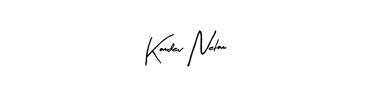 Arty Signature is a professional signature style that is perfect for those who want to add a touch of class to their signature. It is also a great choice for those who want to make their signature more unique. Get Kamdev Netam name to fancy signature for free. Kamdev Netam signature style 8 images and pictures png