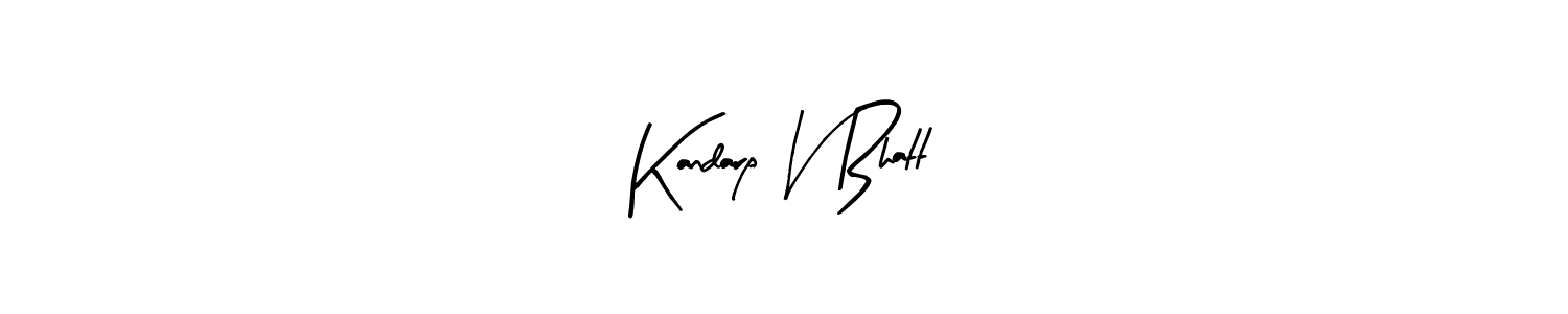 How to make Kandarp V Bhatt name signature. Use Arty Signature style for creating short signs online. This is the latest handwritten sign. Kandarp V Bhatt signature style 8 images and pictures png