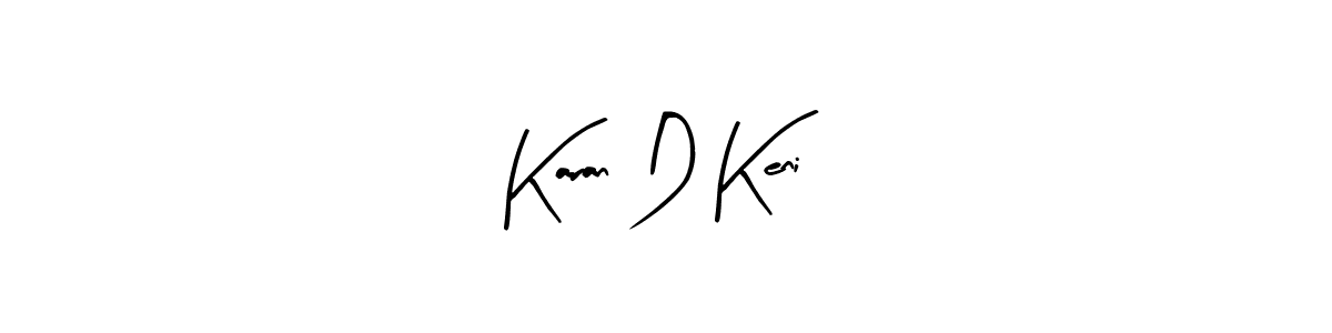 The best way (Arty Signature) to make a short signature is to pick only two or three words in your name. The name Karan D Keni include a total of six letters. For converting this name. Karan D Keni signature style 8 images and pictures png