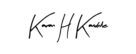 The Arty Signature handwriting style adds charm and authenticity to name Karan H Kamble. A wonderful choice for personal thank-you notes. Karan H Kamble signature style 8 images and pictures png