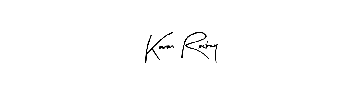 Similarly Arty Signature is the best handwritten signature design. Signature creator online .You can use it as an online autograph creator for name Karan Rockzy. Karan Rockzy signature style 8 images and pictures png