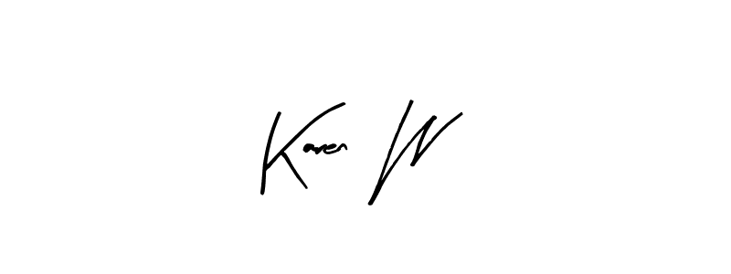 Design your own signature with our free online signature maker. With this signature software, you can create a handwritten (Arty Signature) signature for name Karen  W. Karen  W signature style 8 images and pictures png