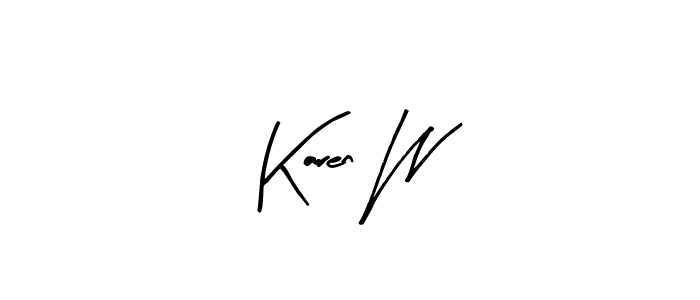 Similarly Arty Signature is the best handwritten signature design. Signature creator online .You can use it as an online autograph creator for name Karen W. Karen W signature style 8 images and pictures png