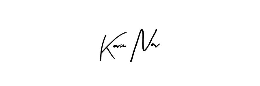 The best way (Arty Signature) to make a short signature is to pick only two or three words in your name. The name Karim Nav include a total of six letters. For converting this name. Karim Nav signature style 8 images and pictures png