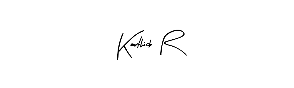 Create a beautiful signature design for name Karthick R. With this signature (Arty Signature) fonts, you can make a handwritten signature for free. Karthick R signature style 8 images and pictures png