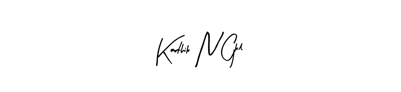 Arty Signature is a professional signature style that is perfect for those who want to add a touch of class to their signature. It is also a great choice for those who want to make their signature more unique. Get Karthik N Gkl name to fancy signature for free. Karthik N Gkl signature style 8 images and pictures png
