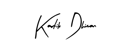 A timeless handwritten aesthetic for Kartik Dhiman. The Arty Signature font gives your signature a handcrafted feel with natural curves. Kartik Dhiman signature style 8 images and pictures png