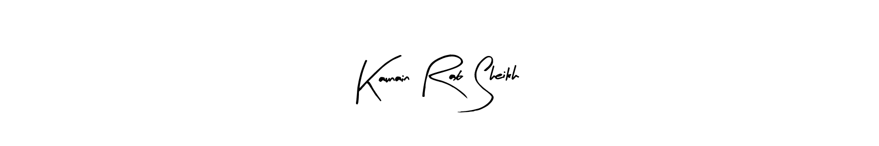 You should practise on your own different ways (Arty Signature) to write your name (Kaunain Rab Sheikh) in signature. don't let someone else do it for you. Kaunain Rab Sheikh signature style 8 images and pictures png
