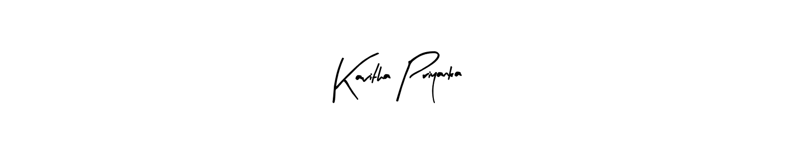Arty Signature is a professional signature style that is perfect for those who want to add a touch of class to their signature. It is also a great choice for those who want to make their signature more unique. Get Kavitha Priyanka name to fancy signature for free. Kavitha Priyanka signature style 8 images and pictures png