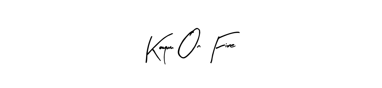if you are searching for the best signature style for your name Kayum On Fire. so please give up your signature search. here we have designed multiple signature styles  using Arty Signature. Kayum On Fire signature style 8 images and pictures png