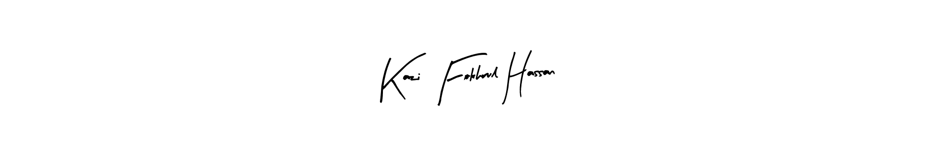 Arty Signature is a professional signature style that is perfect for those who want to add a touch of class to their signature. It is also a great choice for those who want to make their signature more unique. Get Kazi Fokhrul Hassan name to fancy signature for free. Kazi Fokhrul Hassan signature style 8 images and pictures png
