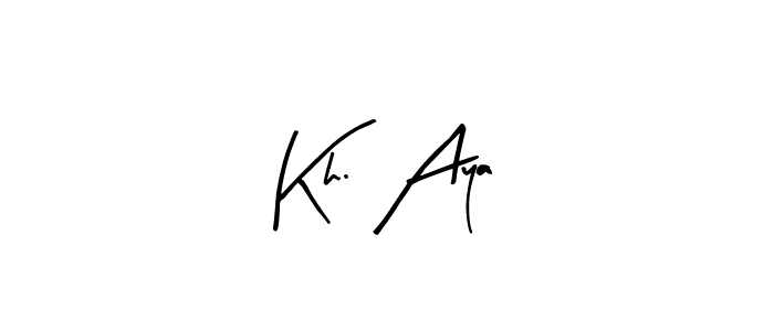 Arty Signature is a professional signature style that is perfect for those who want to add a touch of class to their signature. It is also a great choice for those who want to make their signature more unique. Get Kh. Aya name to fancy signature for free. Kh. Aya signature style 8 images and pictures png