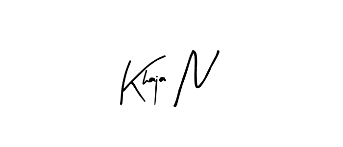 How to make Khaja N name signature. Use Arty Signature style for creating short signs online. This is the latest handwritten sign. Khaja N signature style 8 images and pictures png