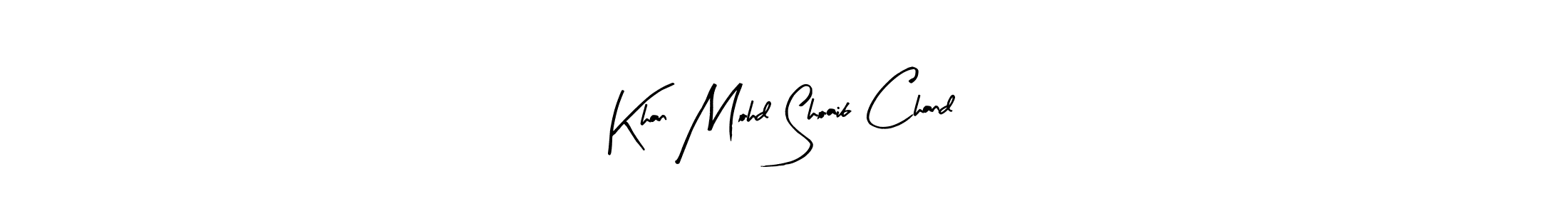 How to make Khan Mohd Shoaib Chand name signature. Use Arty Signature style for creating short signs online. This is the latest handwritten sign. Khan Mohd Shoaib Chand signature style 8 images and pictures png