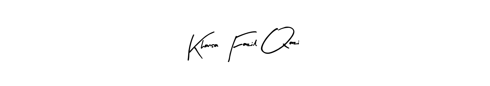 The best way (Arty Signature) to make a short signature is to pick only two or three words in your name. The name Khansa Fazil Qazi include a total of six letters. For converting this name. Khansa Fazil Qazi signature style 8 images and pictures png