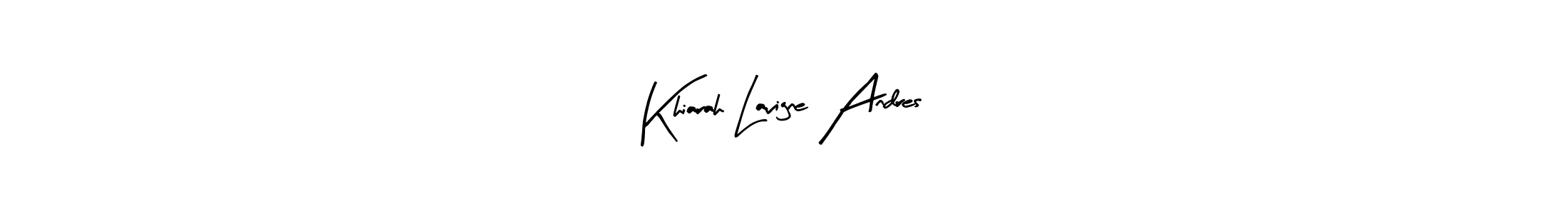 Arty Signature is a professional signature style that is perfect for those who want to add a touch of class to their signature. It is also a great choice for those who want to make their signature more unique. Get Khiarah Lavigne Andres name to fancy signature for free. Khiarah Lavigne Andres signature style 8 images and pictures png