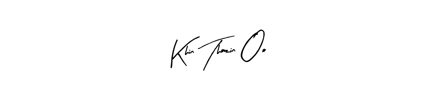 Create a beautiful signature design for name Khin Thazin Oo. With this signature (Arty Signature) fonts, you can make a handwritten signature for free. Khin Thazin Oo signature style 8 images and pictures png